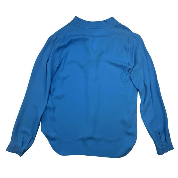 Elie Tahari Silk V-Neck Relaxed Fit Blouse Blue Size S - Picture 2 of 7